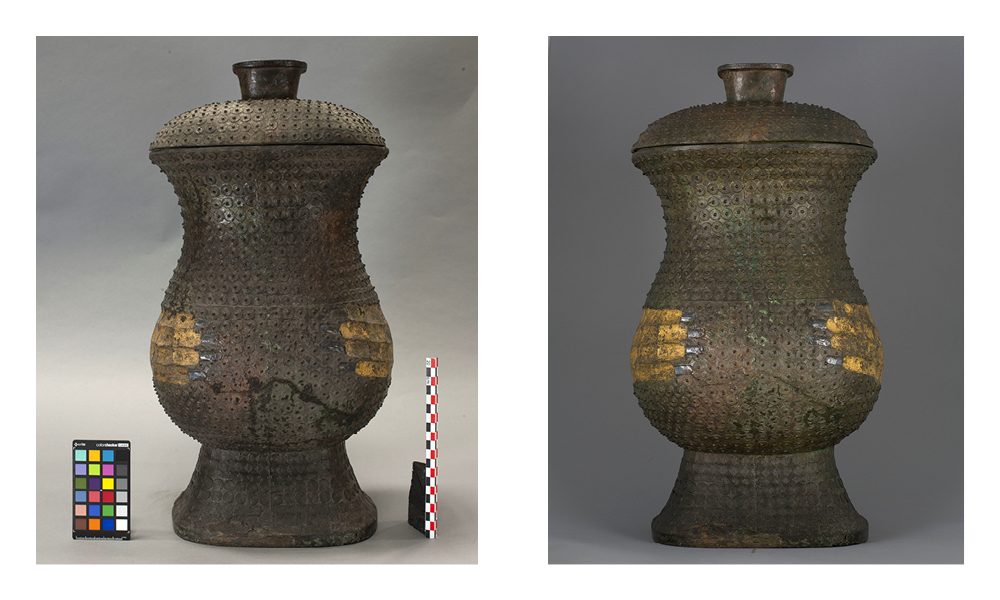 Le vase avant et après restauration © Institut national du patrimoine.