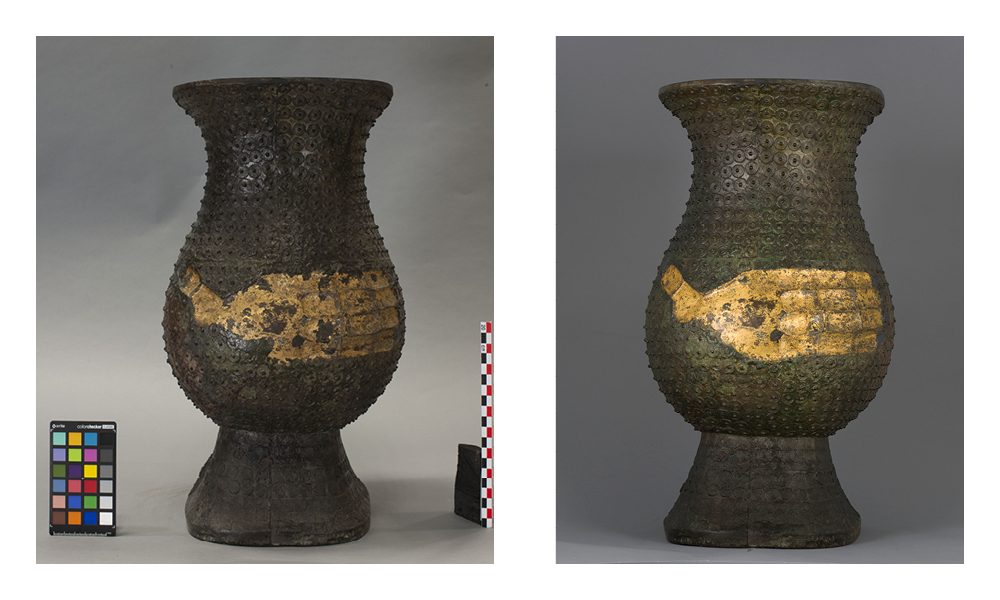 Le vase avant et après restauration © Institut national du patrimoine.